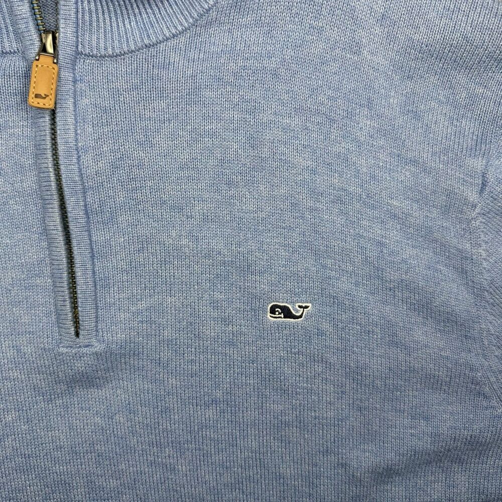Vineyard Vines 1/4 Zip Sweatshirt Men’s Medium Blue Fleece Essentials Preppy - Picture 6 of 11